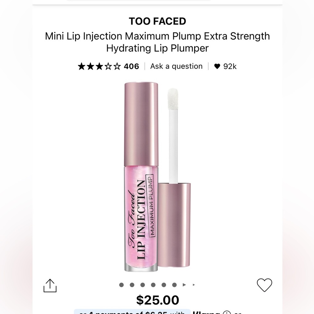 X2 Too Faced Mini Lip Injection gloss - Picture 2 of 3